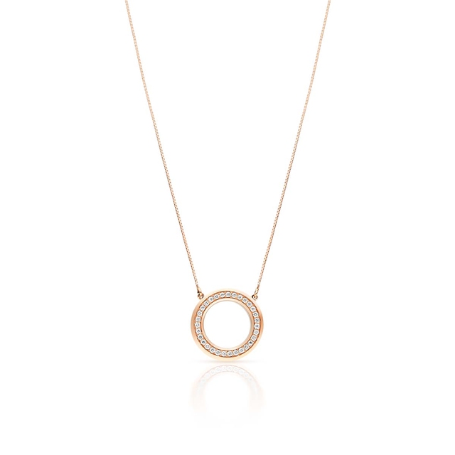 Naszyjnik różowe złoto z brylantami