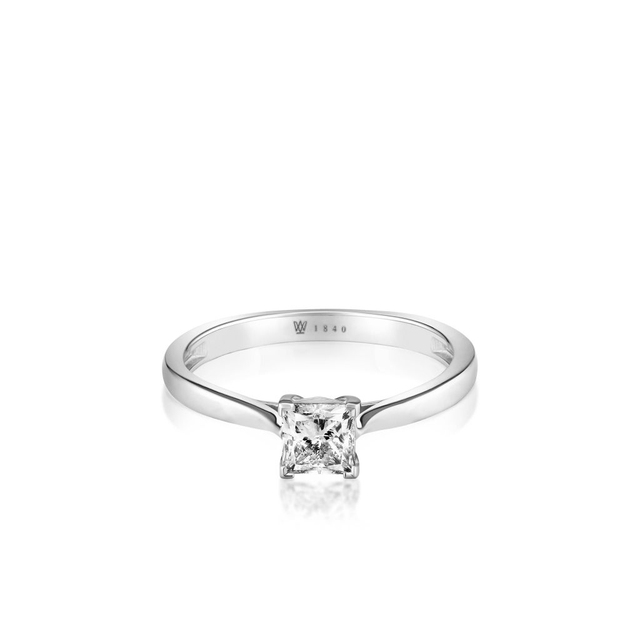 Pierścionek zaręczynowy białe złoto Niezwykły