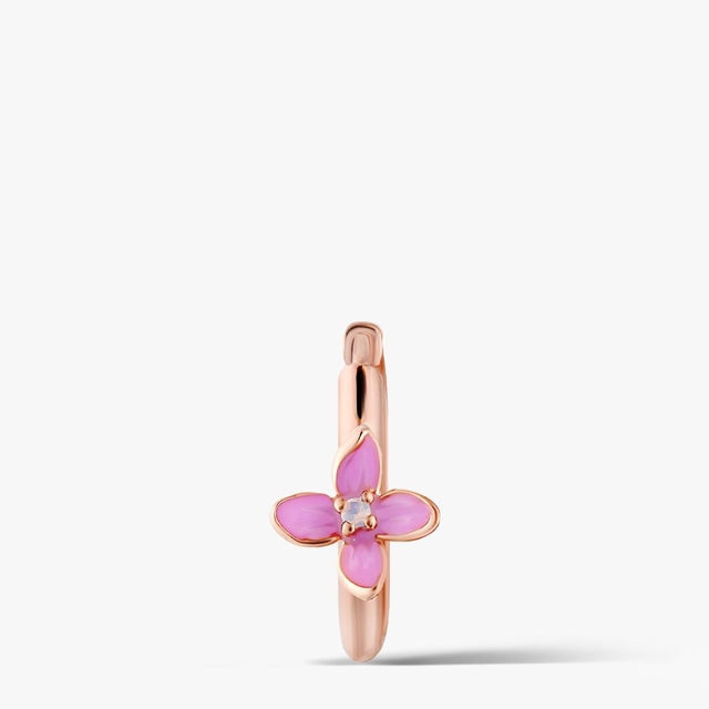 Kolczyk srebrny Kwiaty Nocy Różowy Bez
