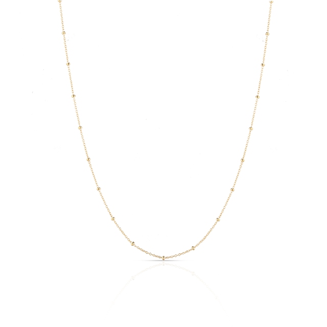 Łańcuszek złoty ankier z kulkami