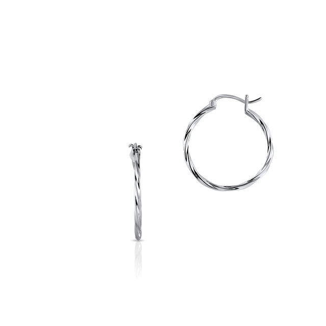 Kolczyki srebrne plecione koła