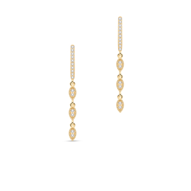 Kolczyki srebrne pozłacane z cyrkoniami