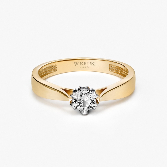 Pierścionek zaręczynowy złoty Romantyczny