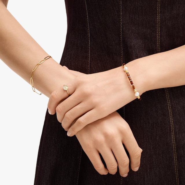 Bransoleta srebrna z bursztynami