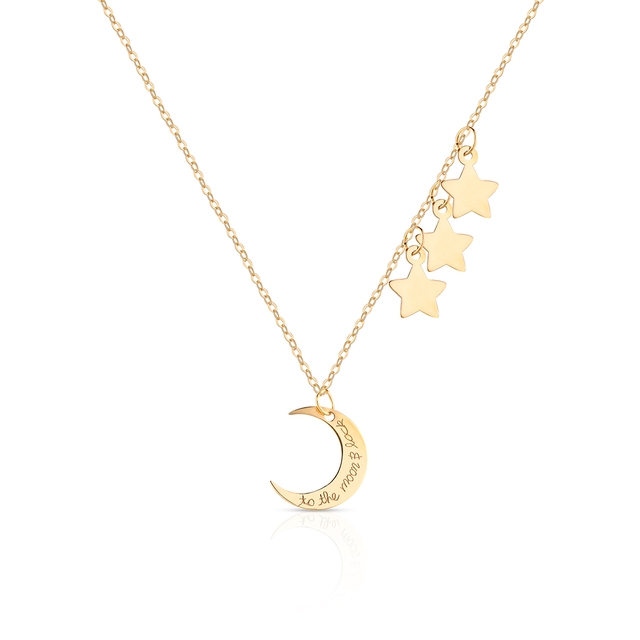 Naszyjnik złoty z księżycem i gwiazdkami
