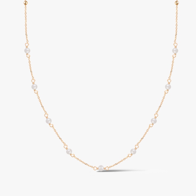 Naszyjnik złoty z perłami