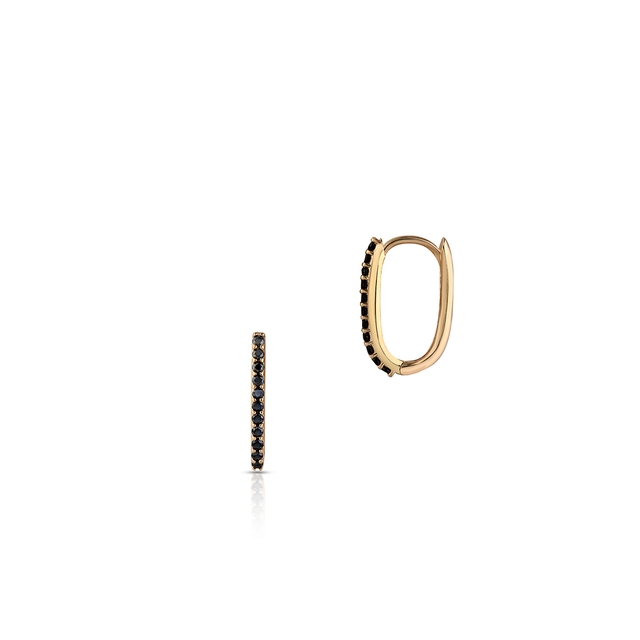 Kolczyki złote z czarnymi cyrkoniami