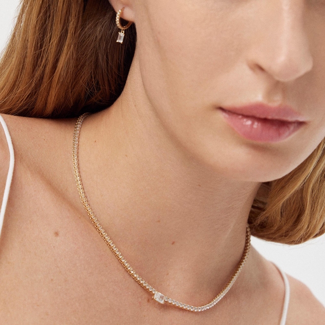 Naszyjnik złoty z cyrkoniami Ceremonials