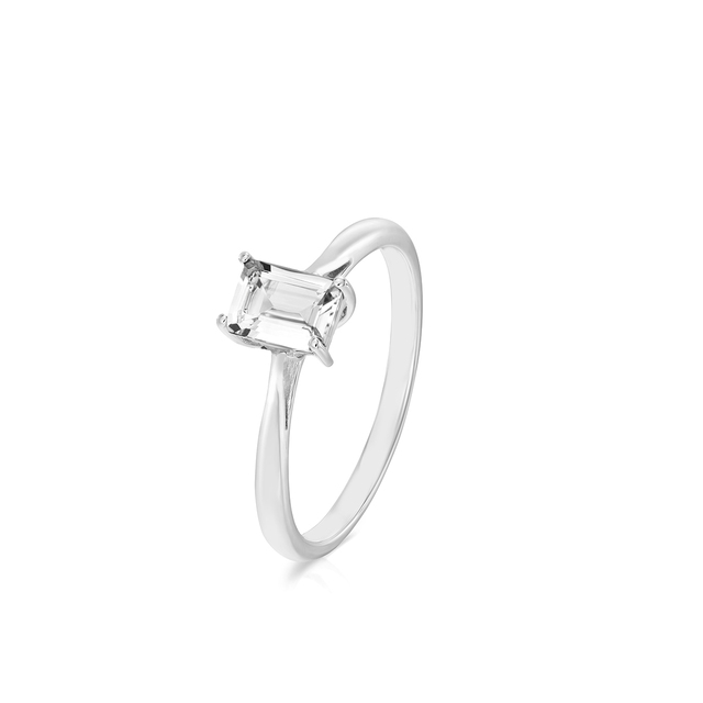 Pierścionek białe złoto z diamentem