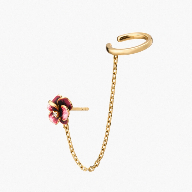 Nausznica srebrna Kwiaty Nocy Bratki