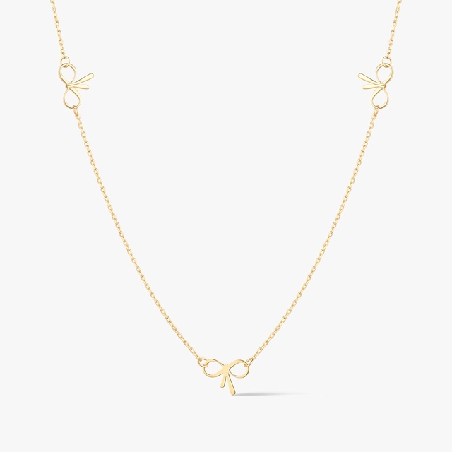 Naszyjnik srebrny z kokardkami