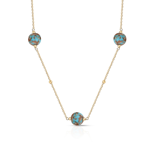 Naszyjnik złoty ze szkłem Murano