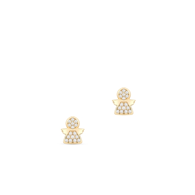 Kolczyki srebrne pozłacane aniołki