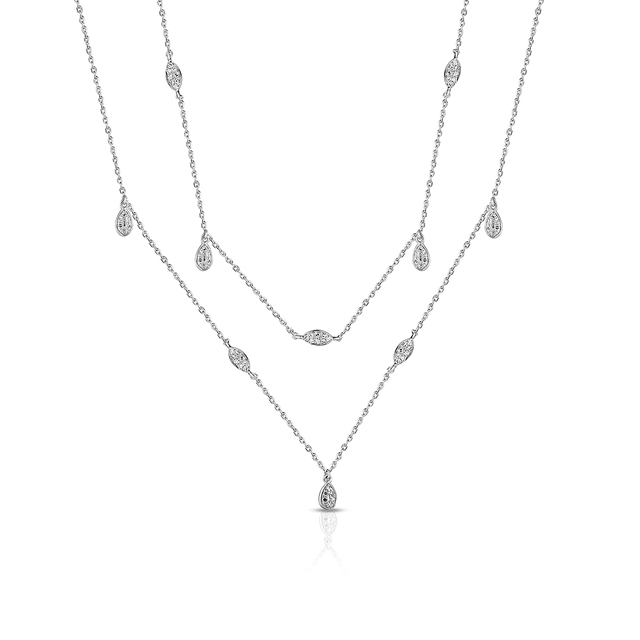 Naszyjnik białe złoto z diamentami