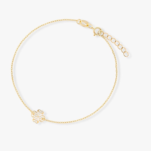 Złota bransoletka z motywem koniczyny