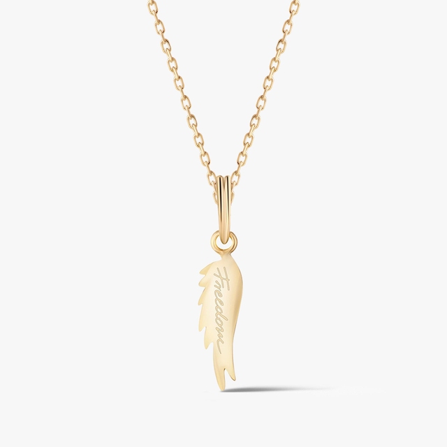 Wisiorek srebrny pozłacany skrzydło Freedom