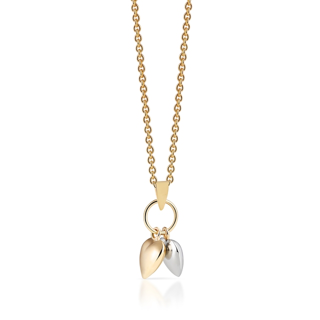 Wisiorek złoty dwa serca