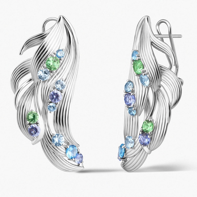 Kolczyki srebrne KOI