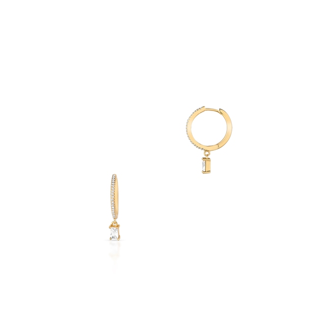 Kolczyki srebrne pozłacane koła z cyrkoniami