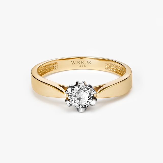 Pierścionek zaręczynowy złoty Romantyczny