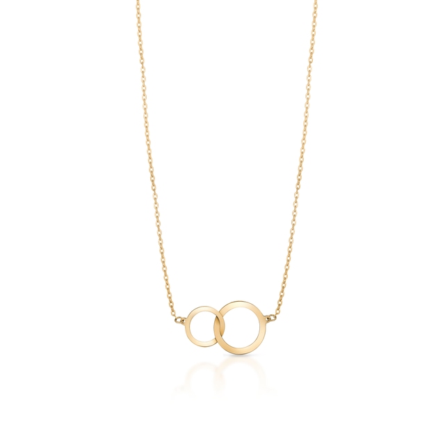 Naszyjnik złoty z motywem przeplatanych obręczy