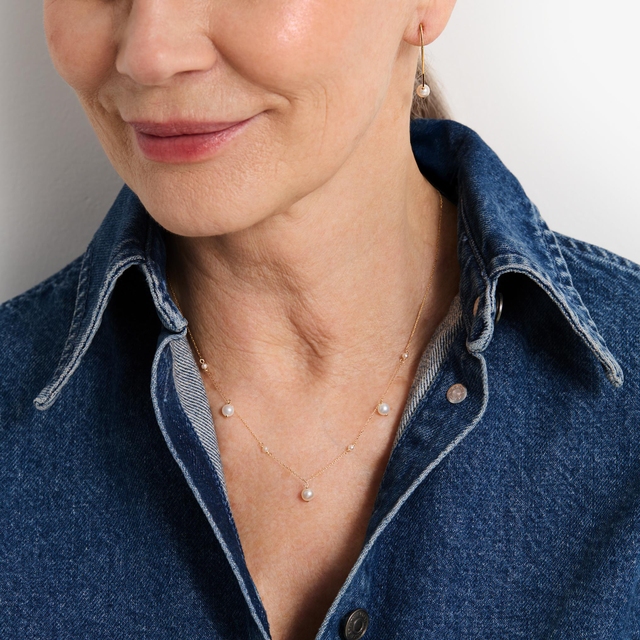 Naszyjnik złoty z perłami