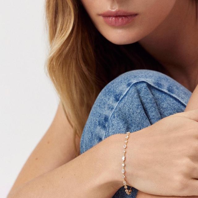 Bransoleta złota z cyrkoniami Ceremonials