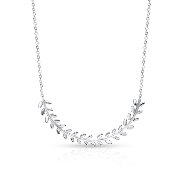 Naszyjnik srebrny z motywem liści