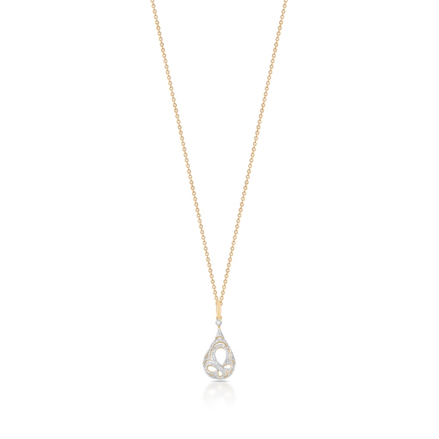 Wisiorek złoty bicolor z brylantami