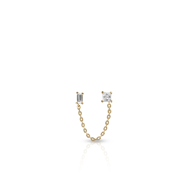 Kolczyk złoty z cyrkoniami