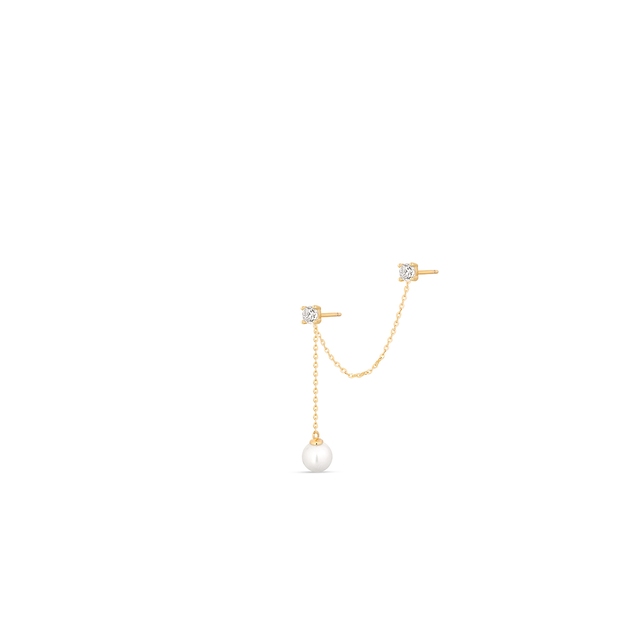 Kolczyk złoty z perłą