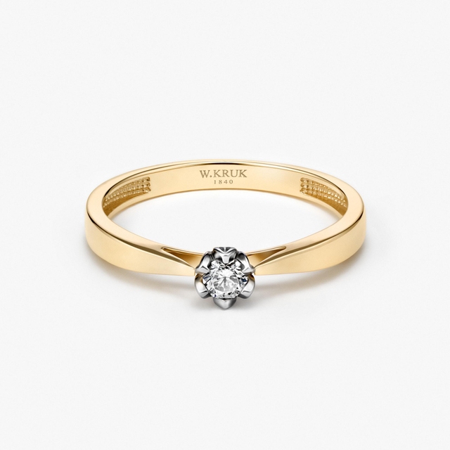 Pierścionek zaręczynowy złoty Romantyczny