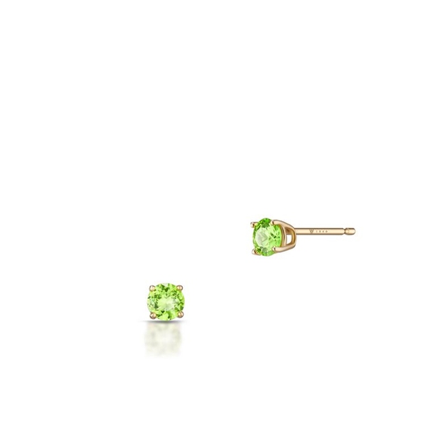 Kolczyki złote z zieloną cyrkonią