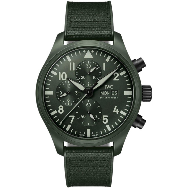 ZEGAREK IWC SCHAFFHAUSEN PILOT'S CHRONOGRAPH TOP GUN WOODLAND