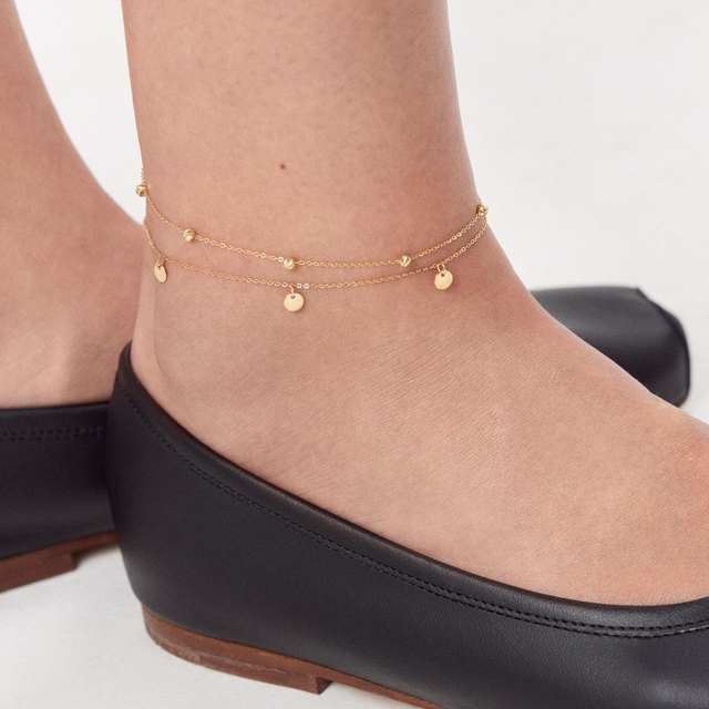 Bransoleta złota na nogę