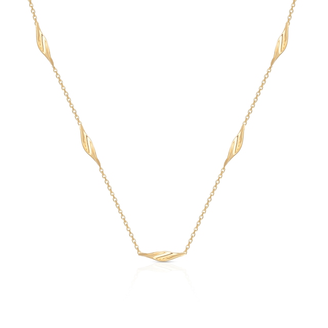 Naszyjnik złoty z motywem liści