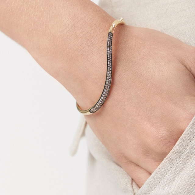 Bransoleta złota z brązowymi diamentami Karmelowa