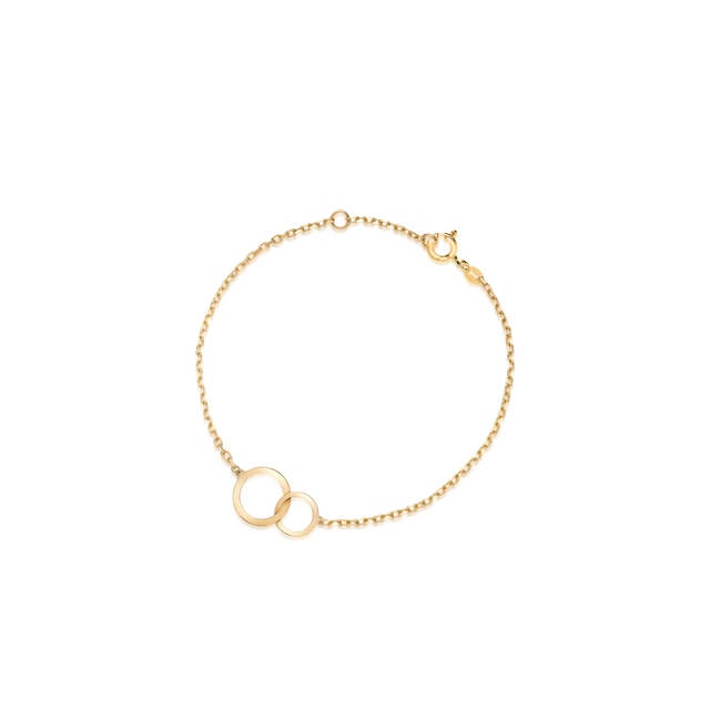 Bransoletka złota z motywem przeplatanych obręczy