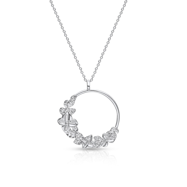 Naszyjnik srebrny z motywem kwiatowym