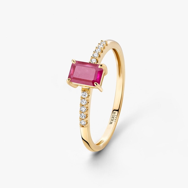 Pierścionek złoty z rubinem TRIO