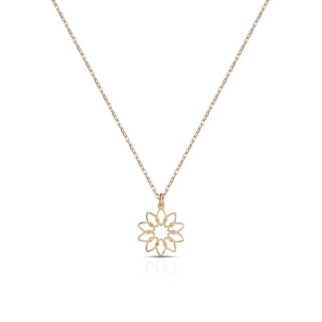 Naszyjnik srebrny pozłacany słonecznik