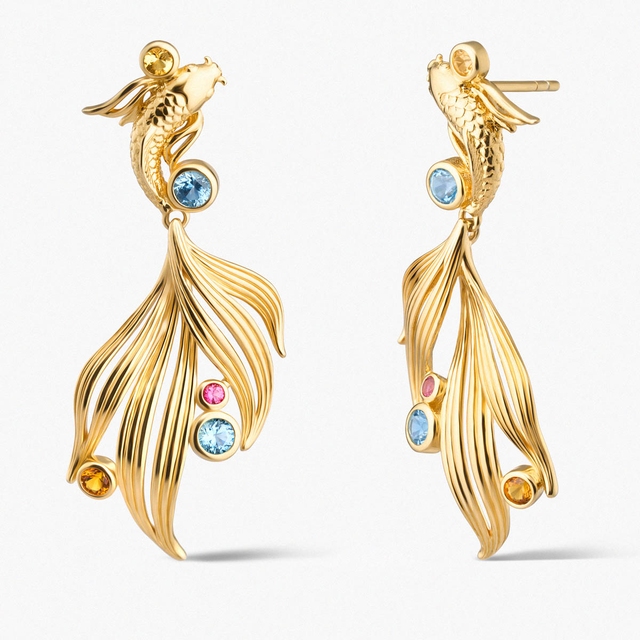 Kolczyki srebrne KOI