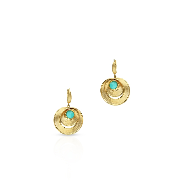 Kolczyki złote z amazonitami