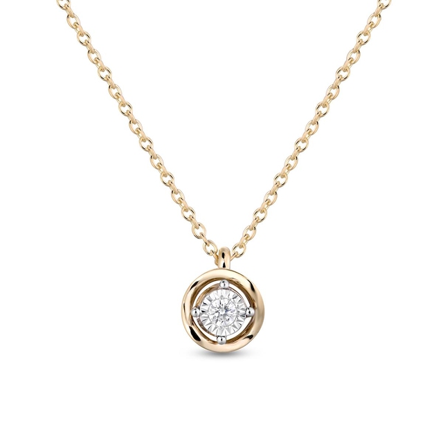 Naszyjnik złoty z diamentem