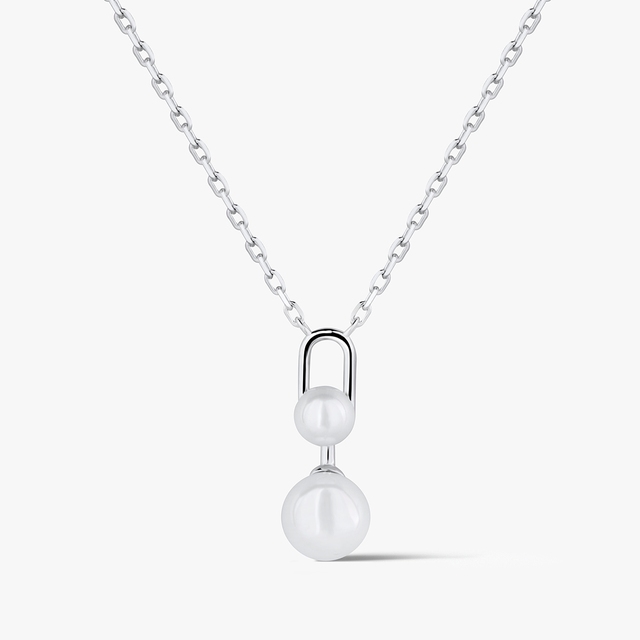 Naszyjnik srebrny z perłami