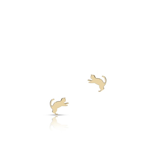 Kolczyki srebrne pozłacane koty