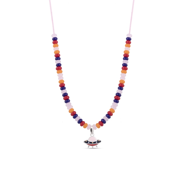 Naszyjnik srebrny z motywem UFO