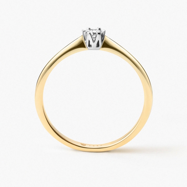 Pierścionek złoty zaręczynowy Jedyny