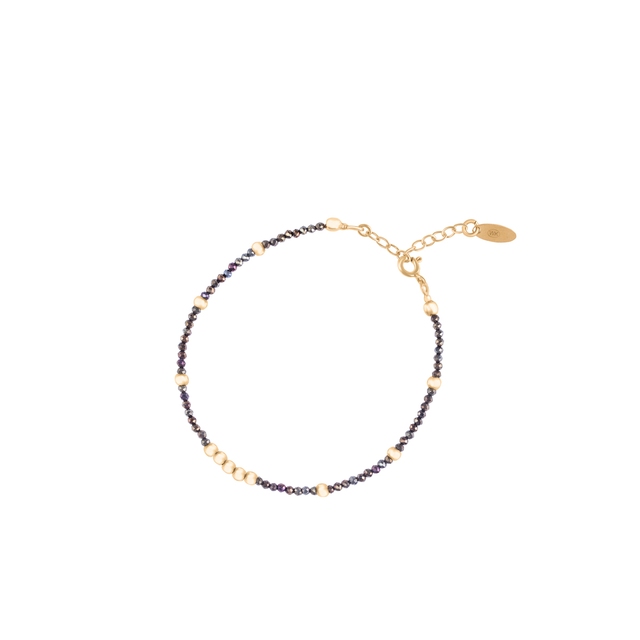 Bransoletka srebrna pozłacana ze spinelami