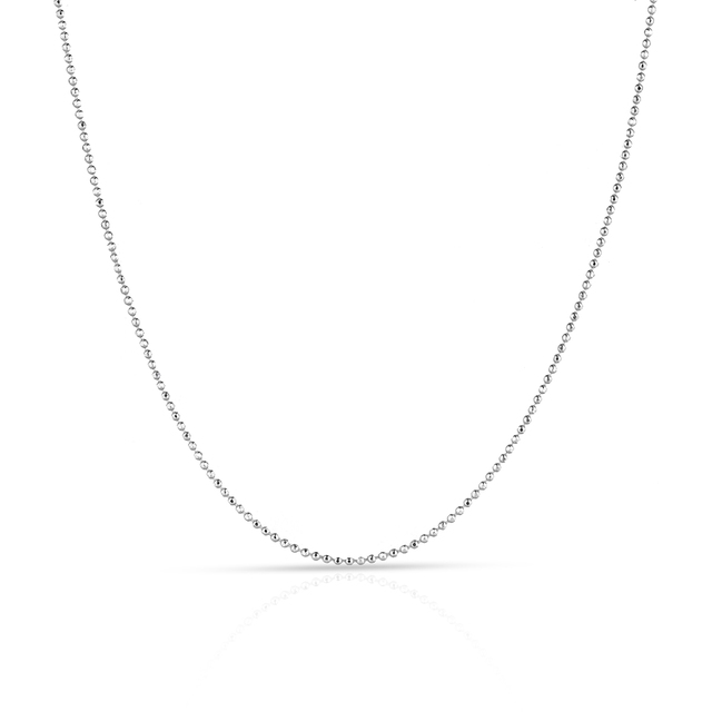 Łańcuszek białe złoto kulka